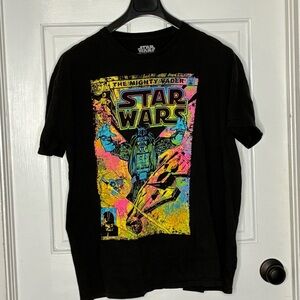 Star Wars ‘The Mighty Vader’ Black Tee with Colorful Graphic XL